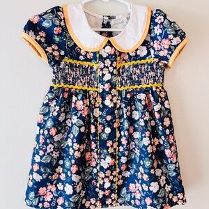 Marie Nicole Toddler Girl Dress XS 2T 24M Floral Peter Pan Collar